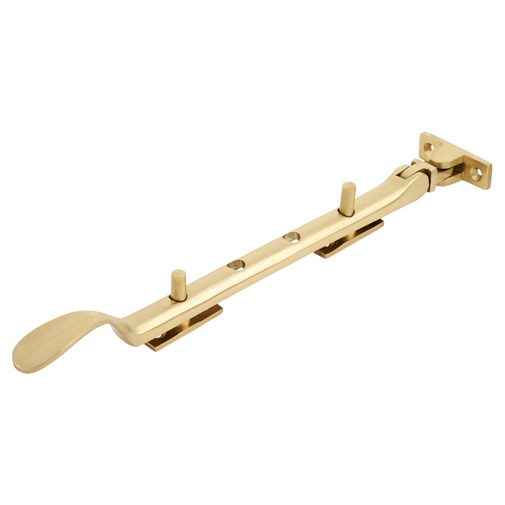 Altro Cast Victorian Casement Window Stay - 10"/250mm Length - Polished Brass