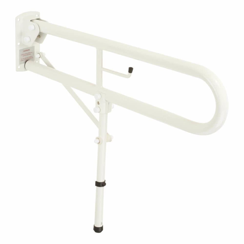 Fitzroy of London Hinged Support Grab Rail With Leg - 800 x 200mm - White