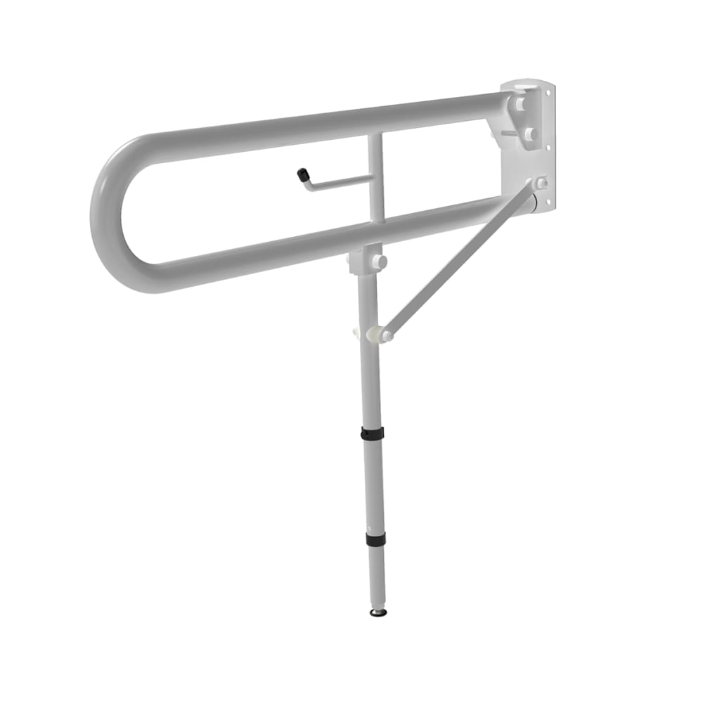 Fitzroy of London Hinged Support Grab Rail With Leg - 800 x 200mm - White