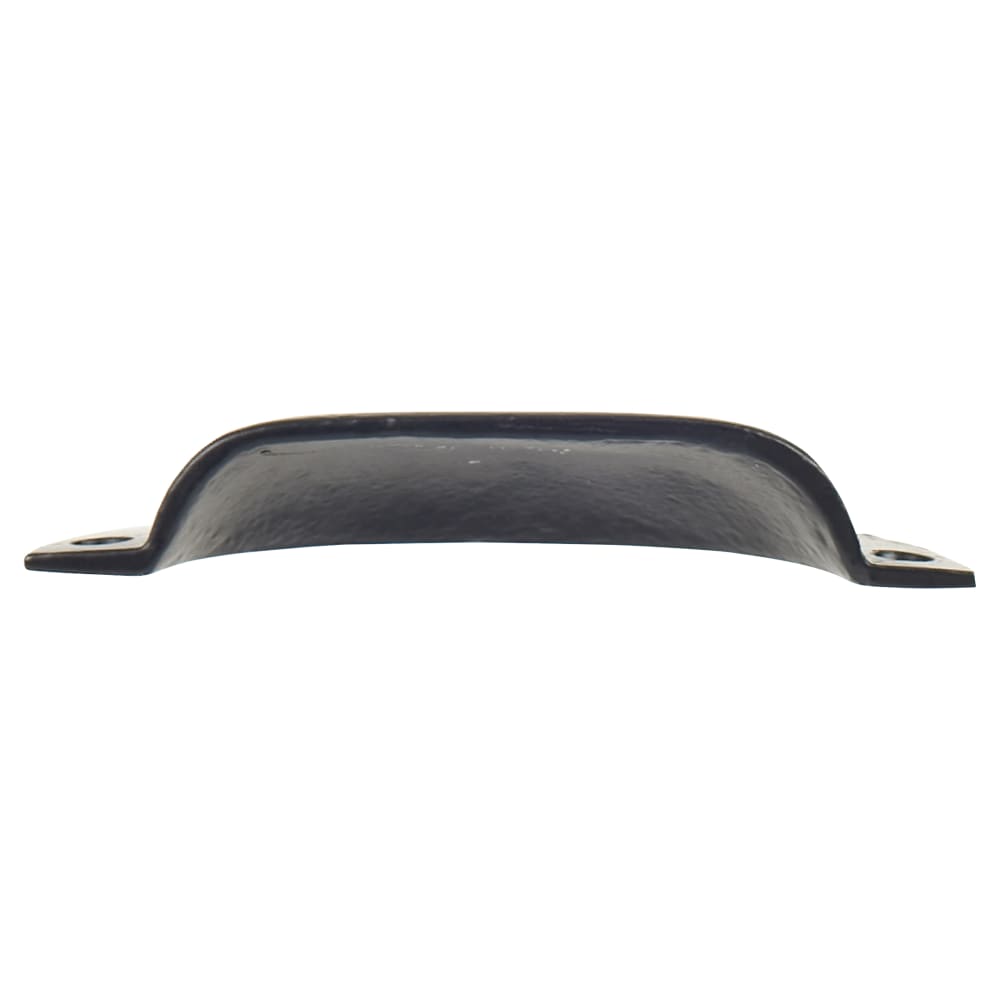 Olde Forge Vintage Lipped Cabinet Cup Handle - 86mm Centres - Black Iron