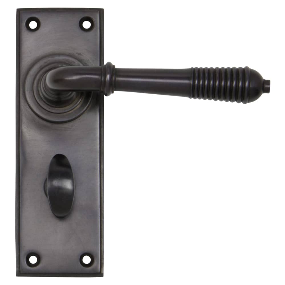 From The Anvil Reeded Bathroom Door Handle - 152 x 50mm - Aged Bronze
