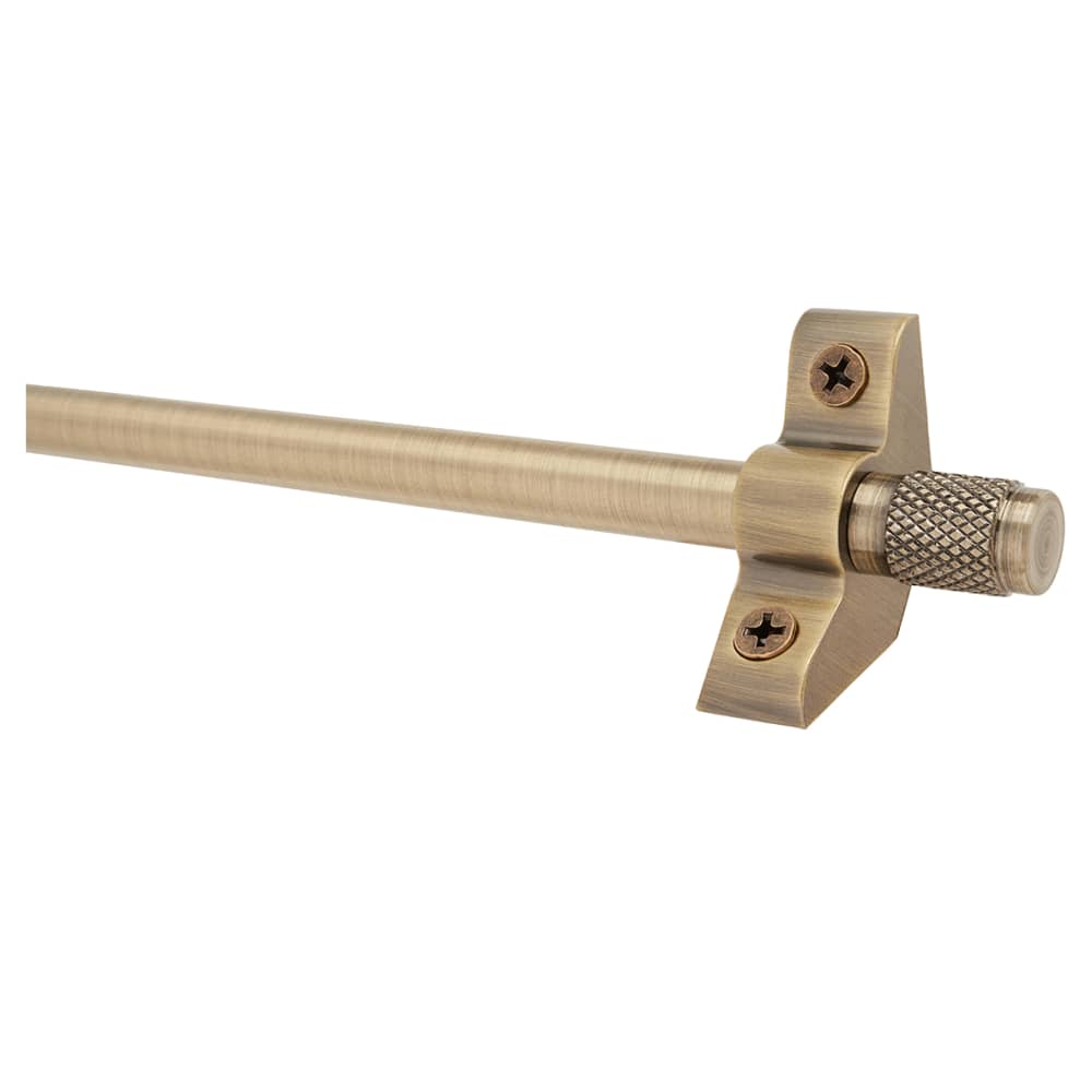 Altro Stair Rod with Knurled Finials - 900mm Length - Antique Brass