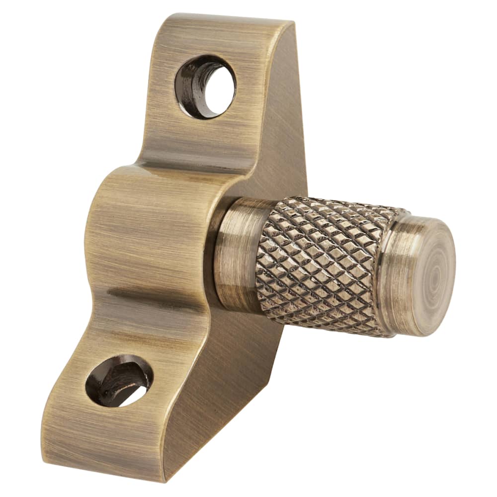 Altro Stair Rod with Knurled Finials - 900mm Length - Antique Brass