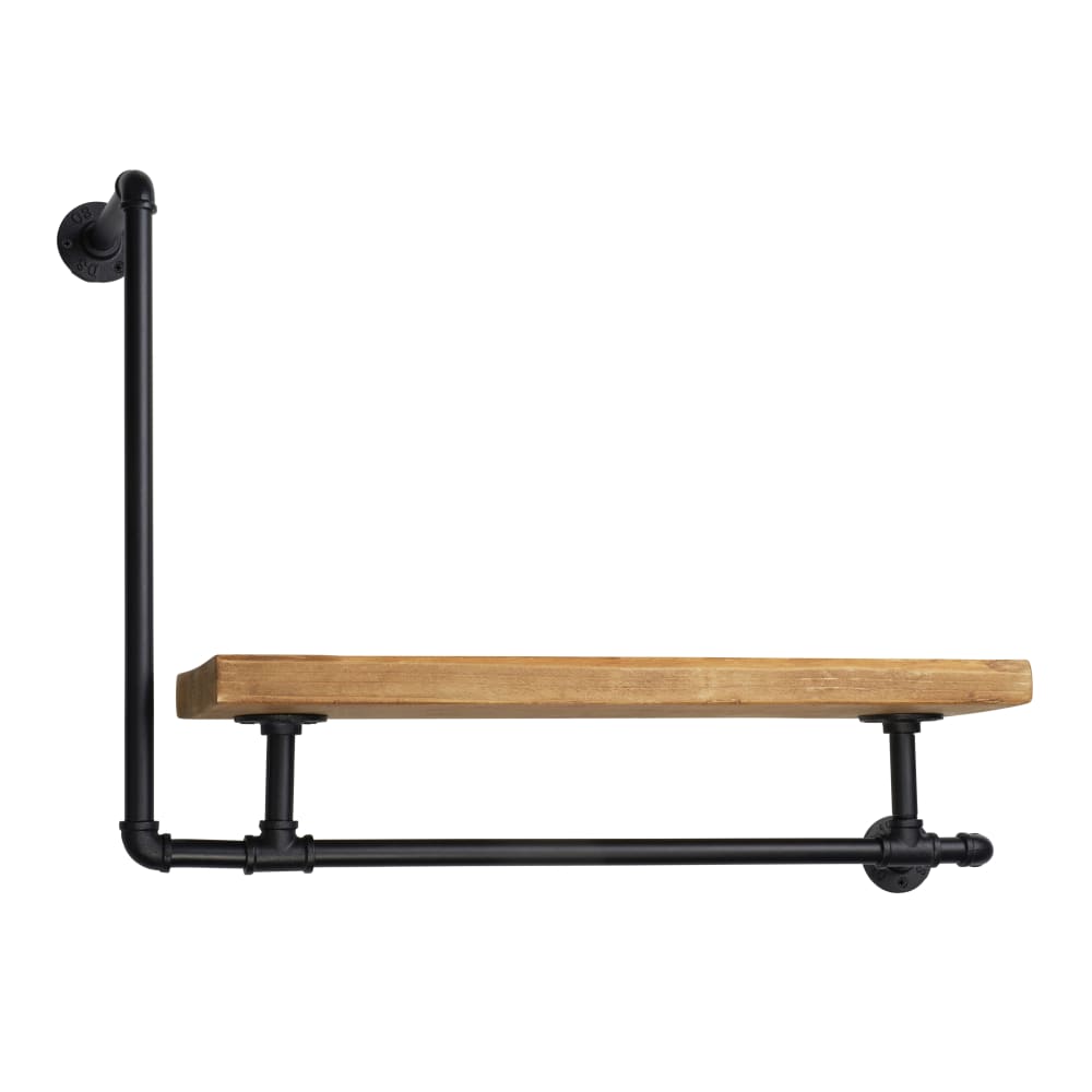 Altro 3/4" L Shaped Pipe Shelf Kit - Black 