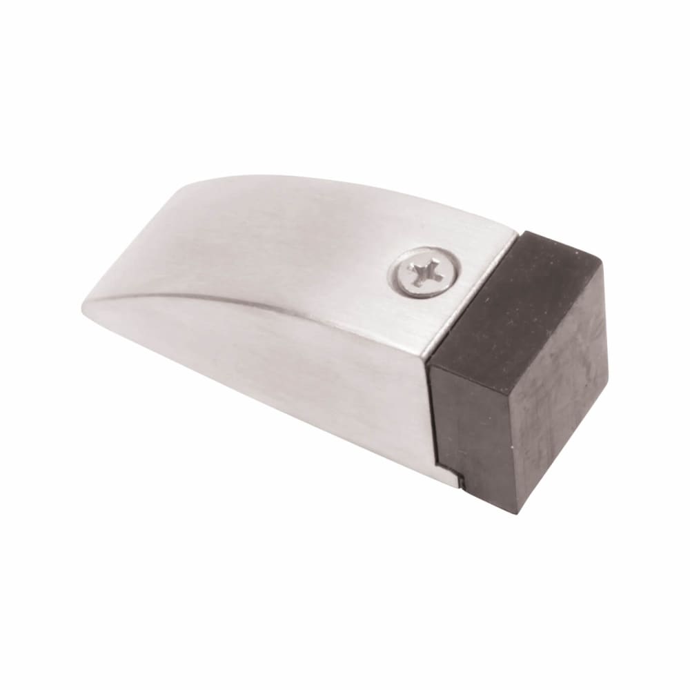 Hampstead Wedge Floor Mounted Door Stop - 76 x 28mm - Satin Stainless