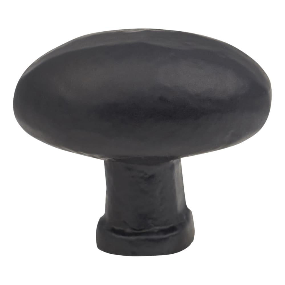 Olde Forge Solid Oval Cabinet Knob - 35 x 30mm - Black Iron