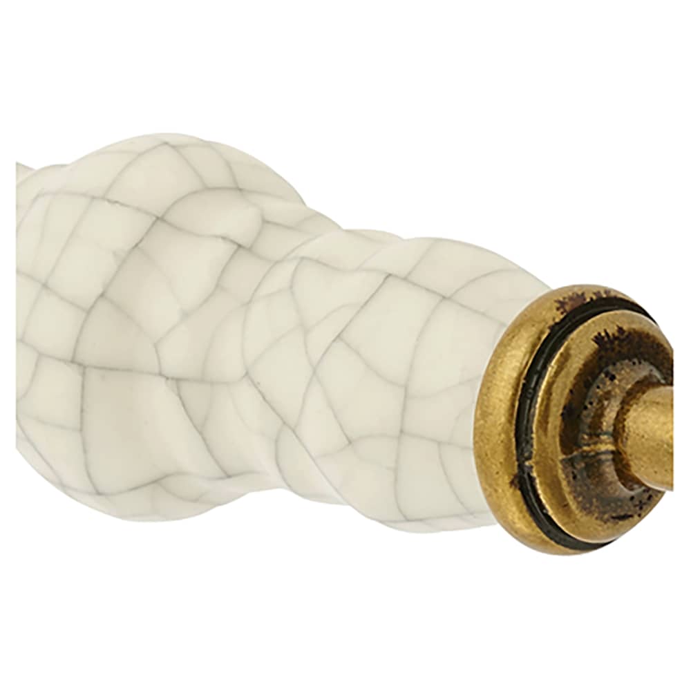 Hampstead 24mm Porcelain Crackle D-Bar Cabinet Pull Handle - 128mm Centres - Antique Brass