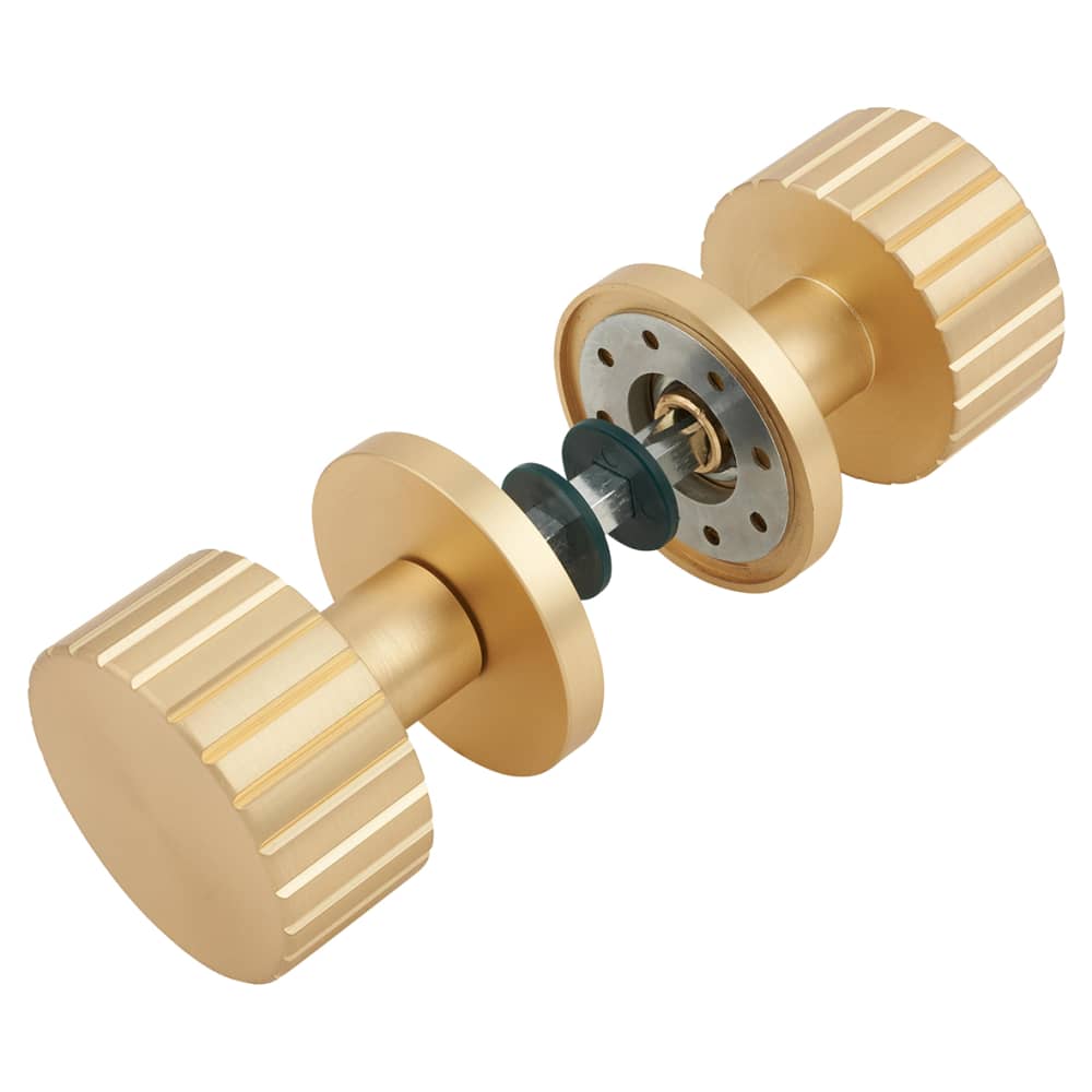 Jedo by Frelan Cog Mortice Door Knob - 60mm Rose Diameter - Satin Brass