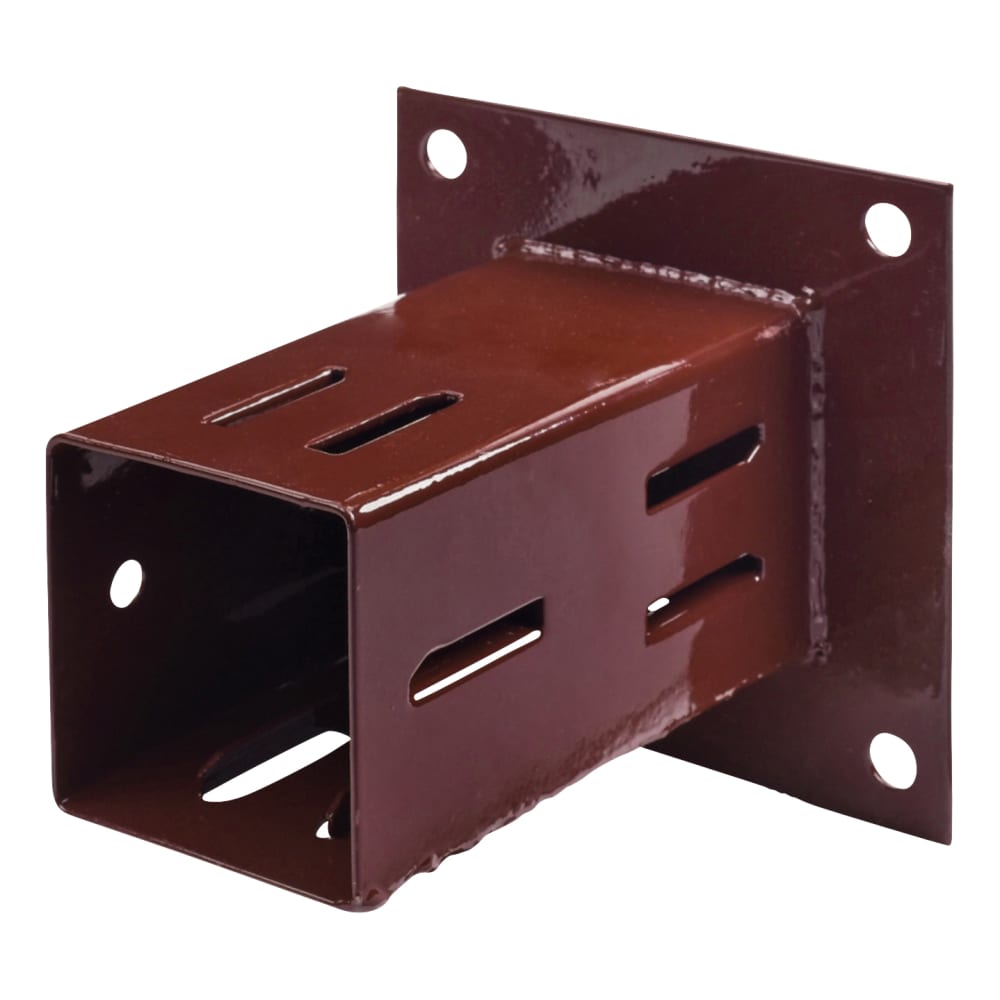 TIMCO Bolt Down Fence Post Shoe - Quick Fit - 75 x 75mm - Oxide Red
