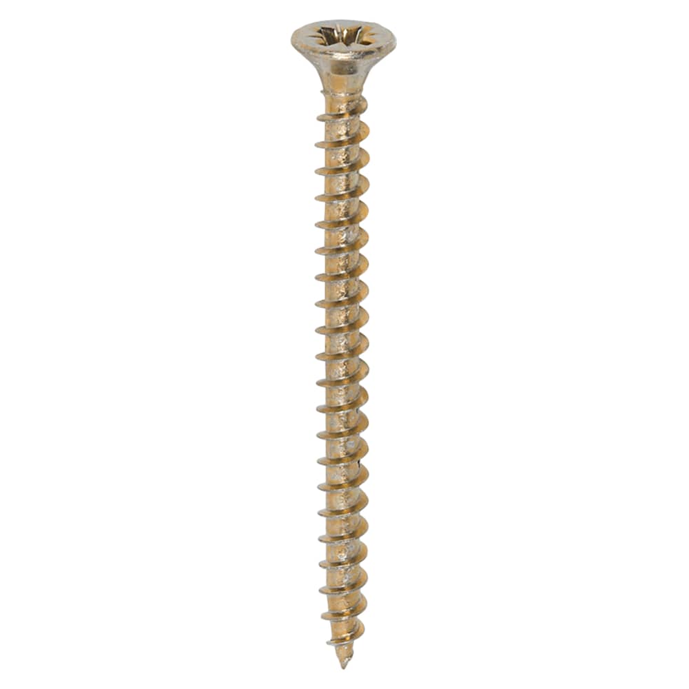 TIMCO Solo Chippy Pozi Countersunk Wood Screws - 4.0 x 50mm - Yellow Zinc - Pack of 200