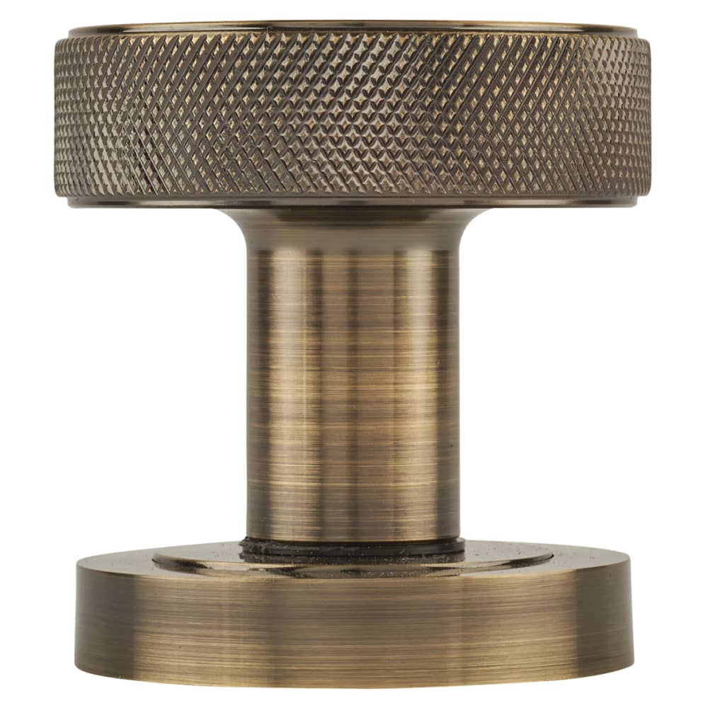 Altro Knurled Mortice Door Knob - 52mm Rose Diameter - Antique Brass