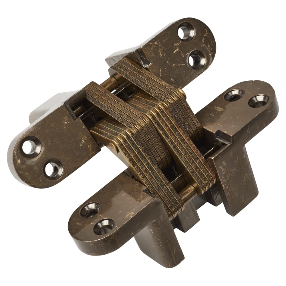 Altro Concealed Hinge - 117 x 28mm - Antique Brass - Pair