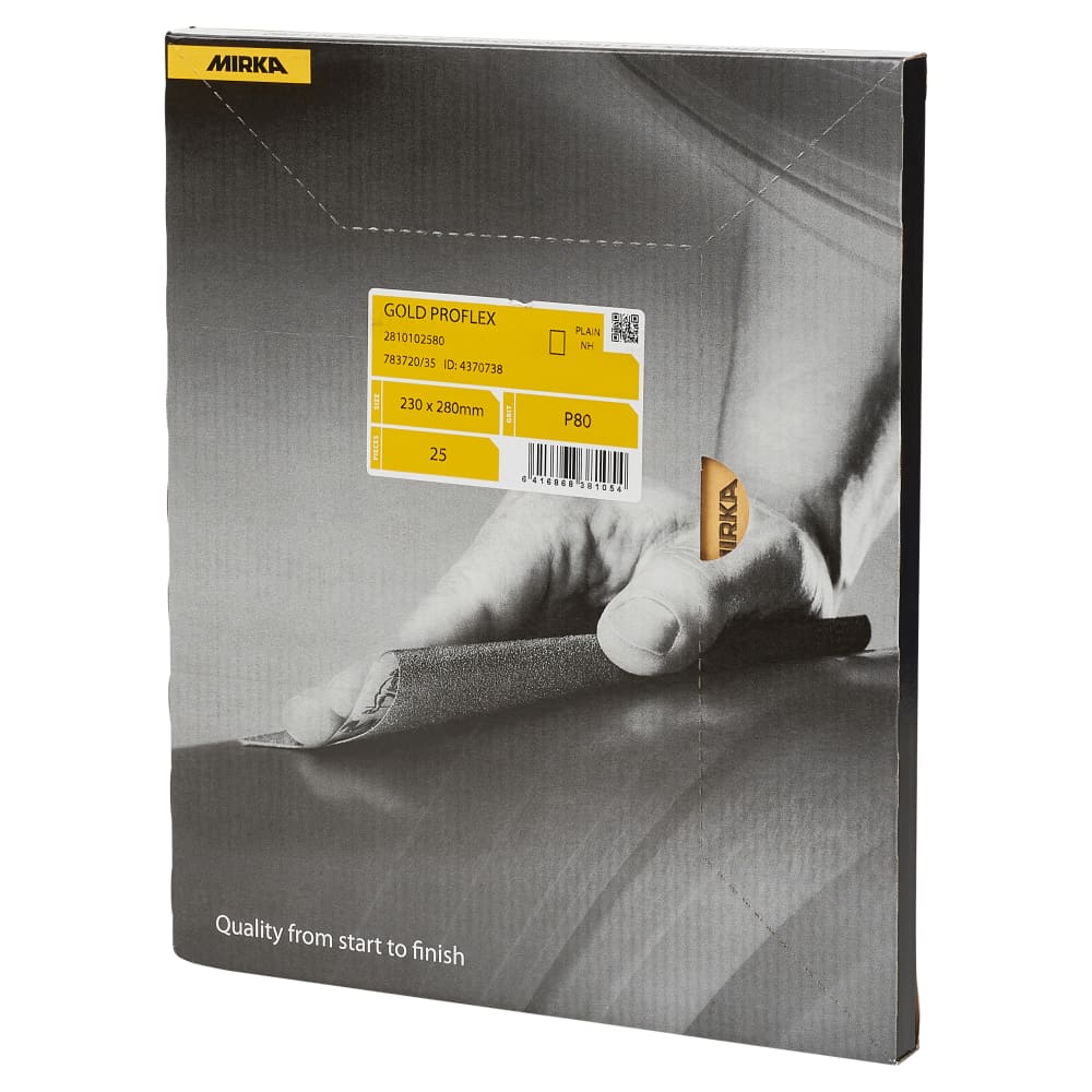 Mirka Gold Proflex Sanding Sheets - 230 x 280mm - Grit P80 - Pack of 25