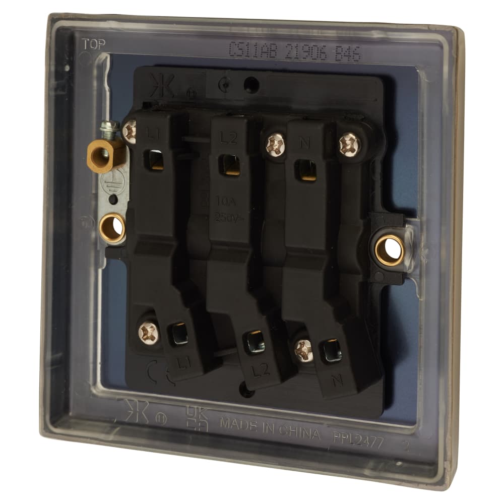 Knightsbridge 10AX 1 Gang Triple Pole Fan Isolator Switch - Antique Brass