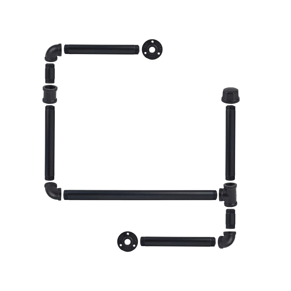 Altro 3/4" Drill Through Pipe Shelf Kit with Hanging Rail - Grey