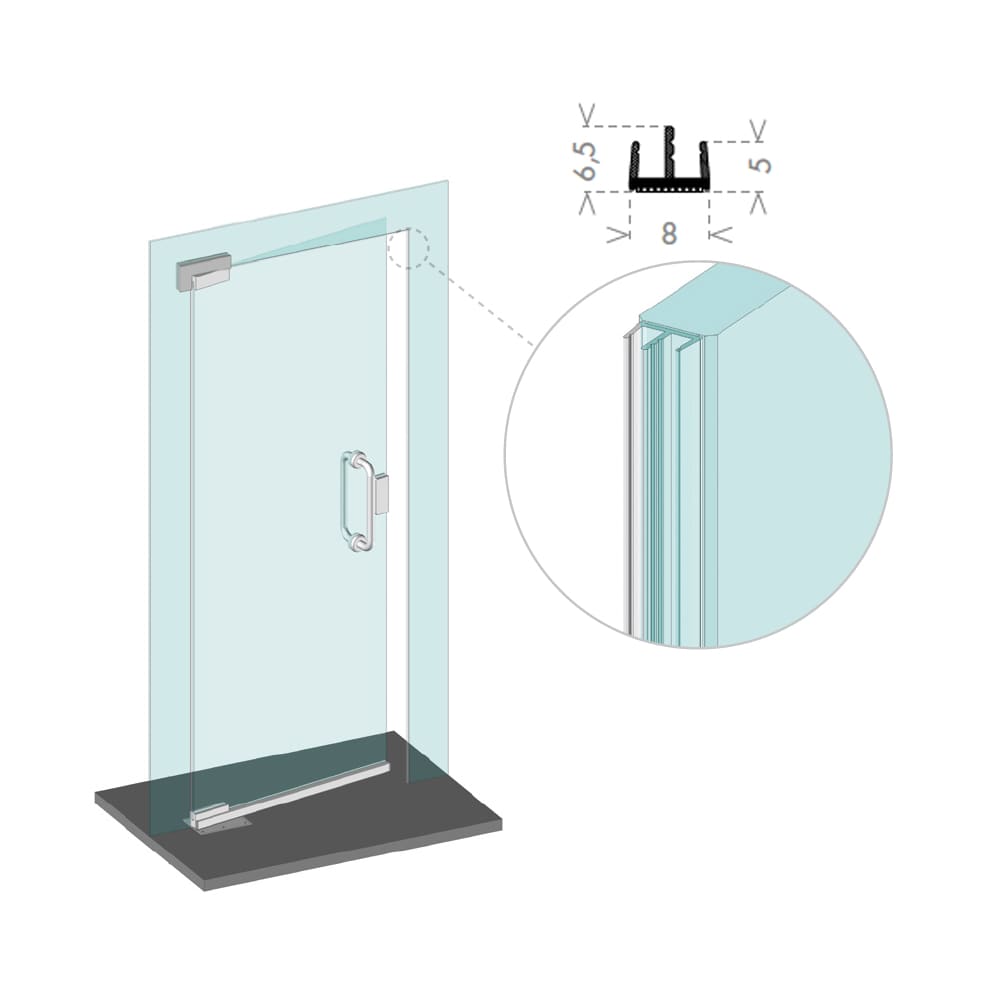 CCE Glass Lip Seal - Suit 8-14mm Glass - 2500mm Length