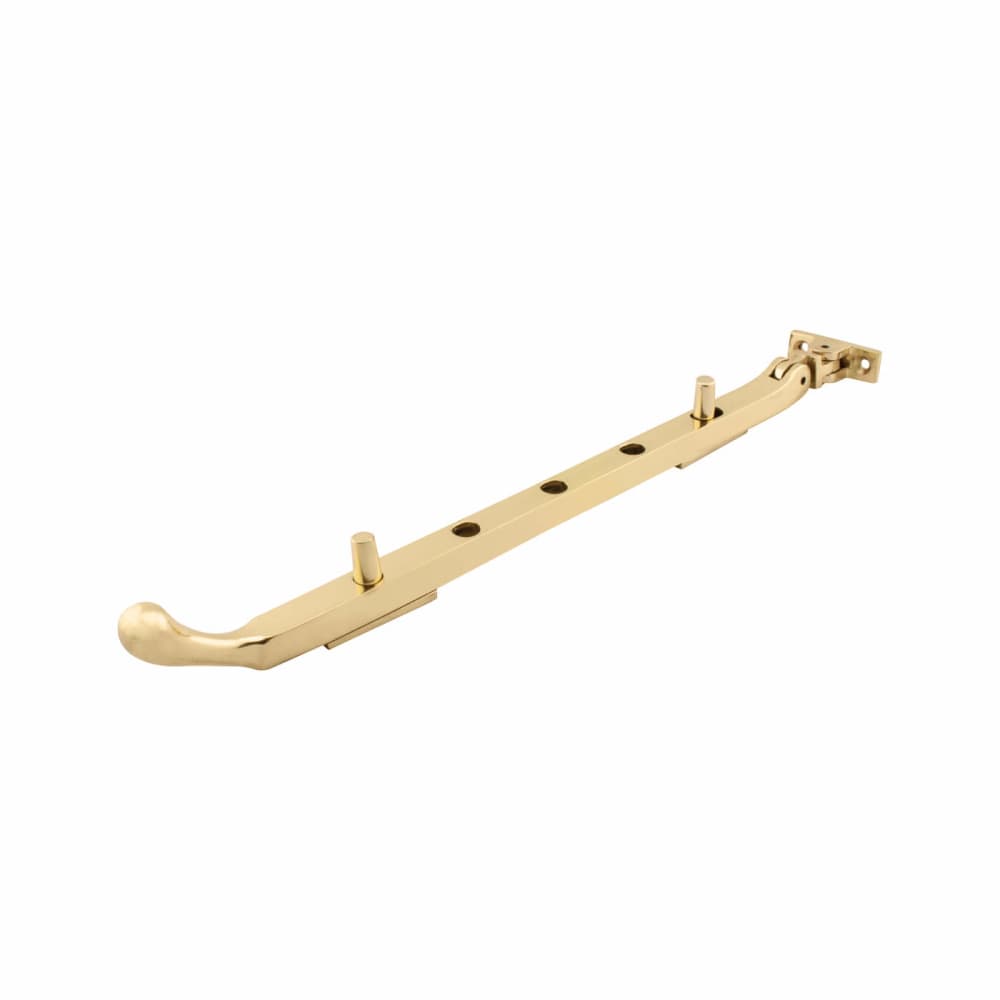 Hampstead Bulb End Casement Window Stay - 12"/300mm Length - Polished Brass