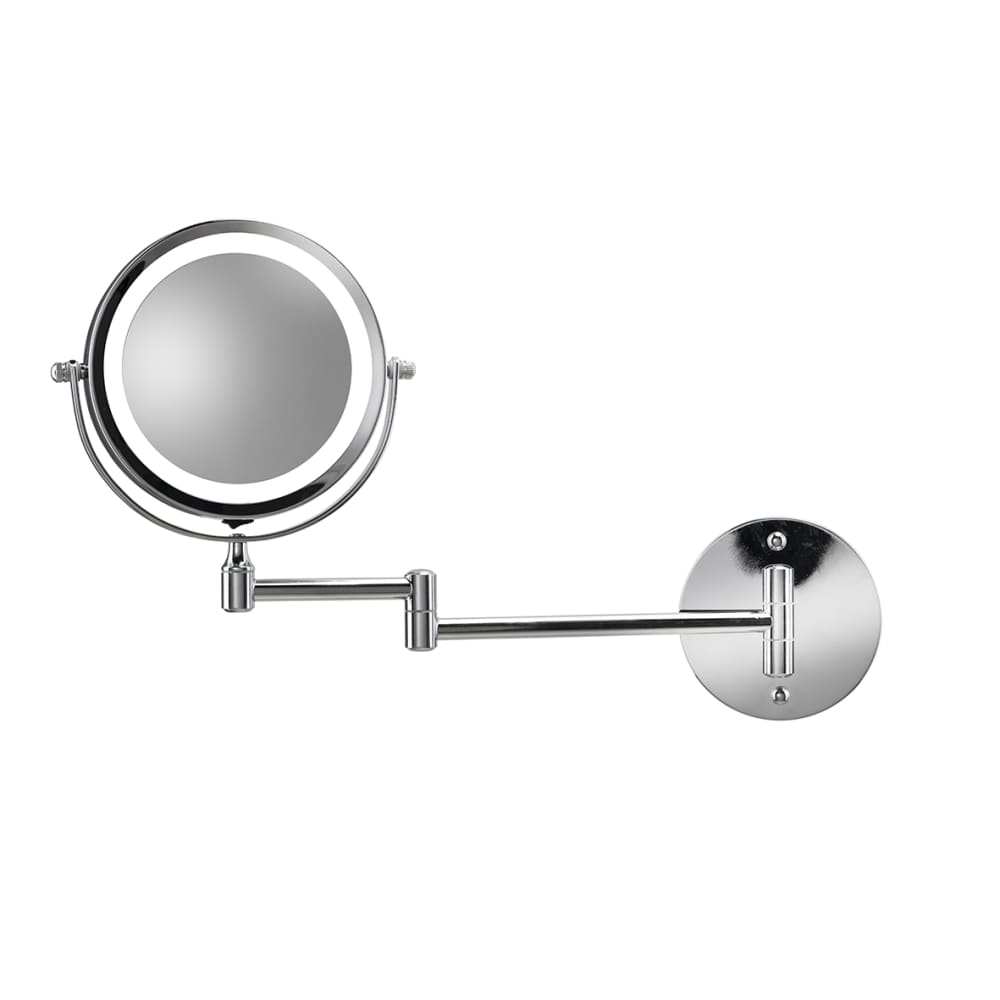 Croydex LED 3x Magnifying Bathroom Mirror with Extendable Arm - 265 x 255 x 35mm - Chrome
