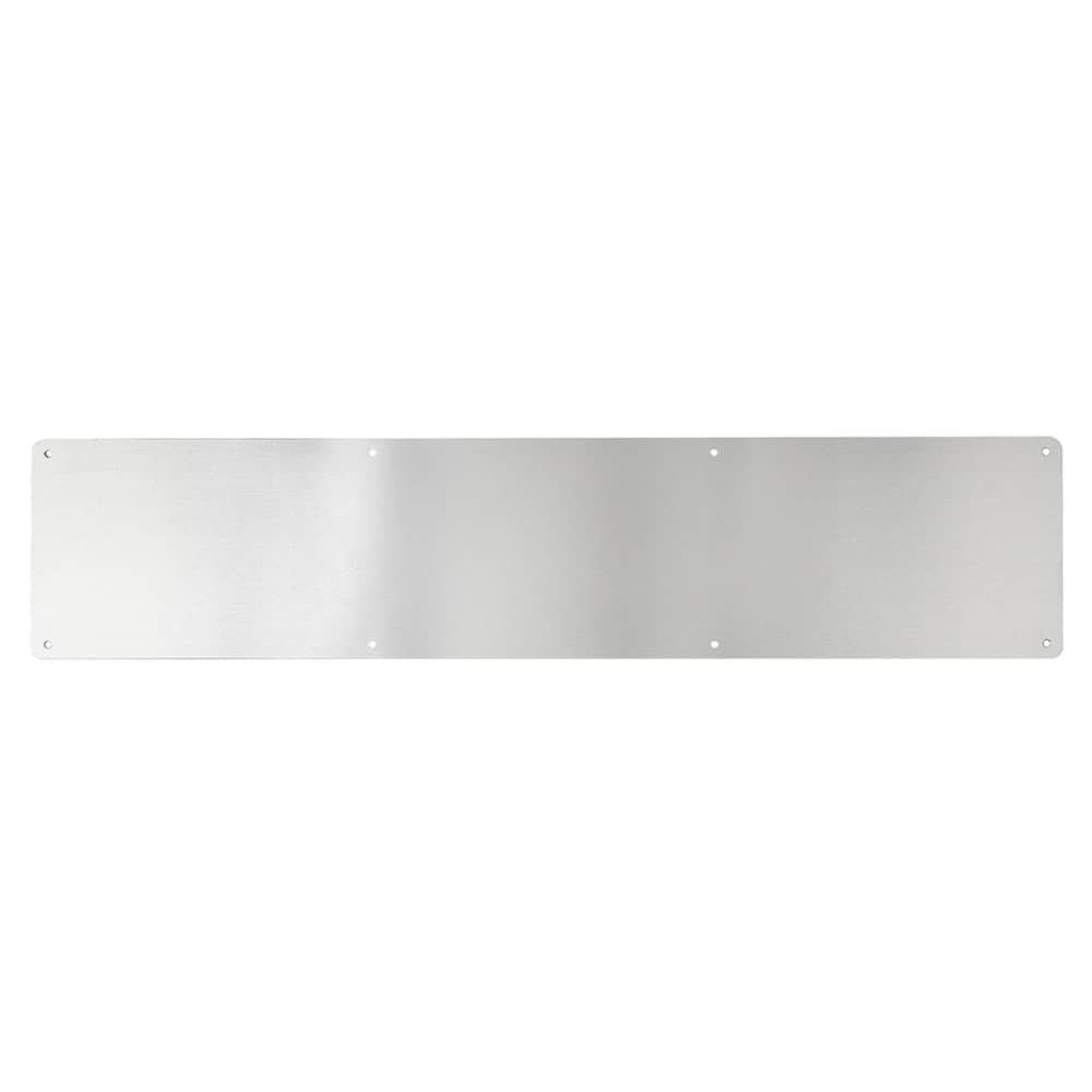 Touchpoint Aluminium Kick Plate - 800 x 150 x 1mm - 8 Screw Holes - Radius - Satin Anodised