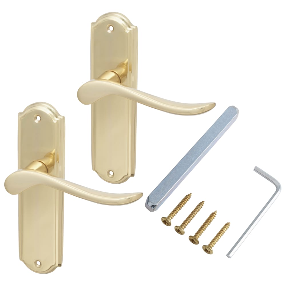 Hampstead Turin Latch Door Handle - 170 x 46mm - Polished Brass