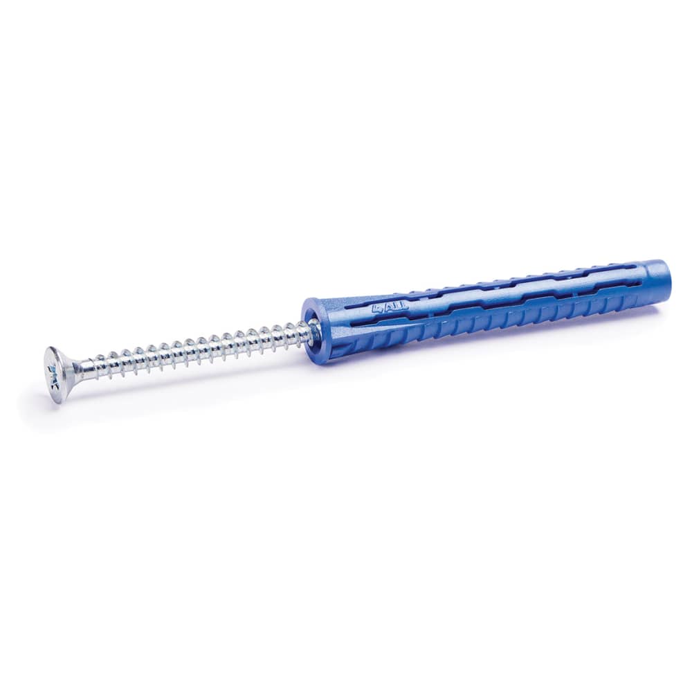 Rawlplug RAWL4ALL Nylon Plug - 10 x 50mm and Screw - Blue - Pack of 25