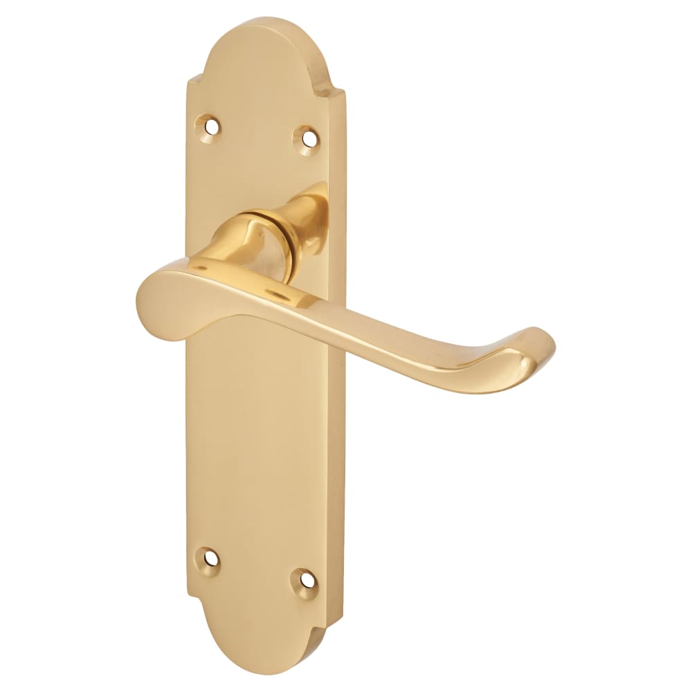 Touchpoint Victorian Summer Latch Door Handle - 168 x 40mm - Polished Brass