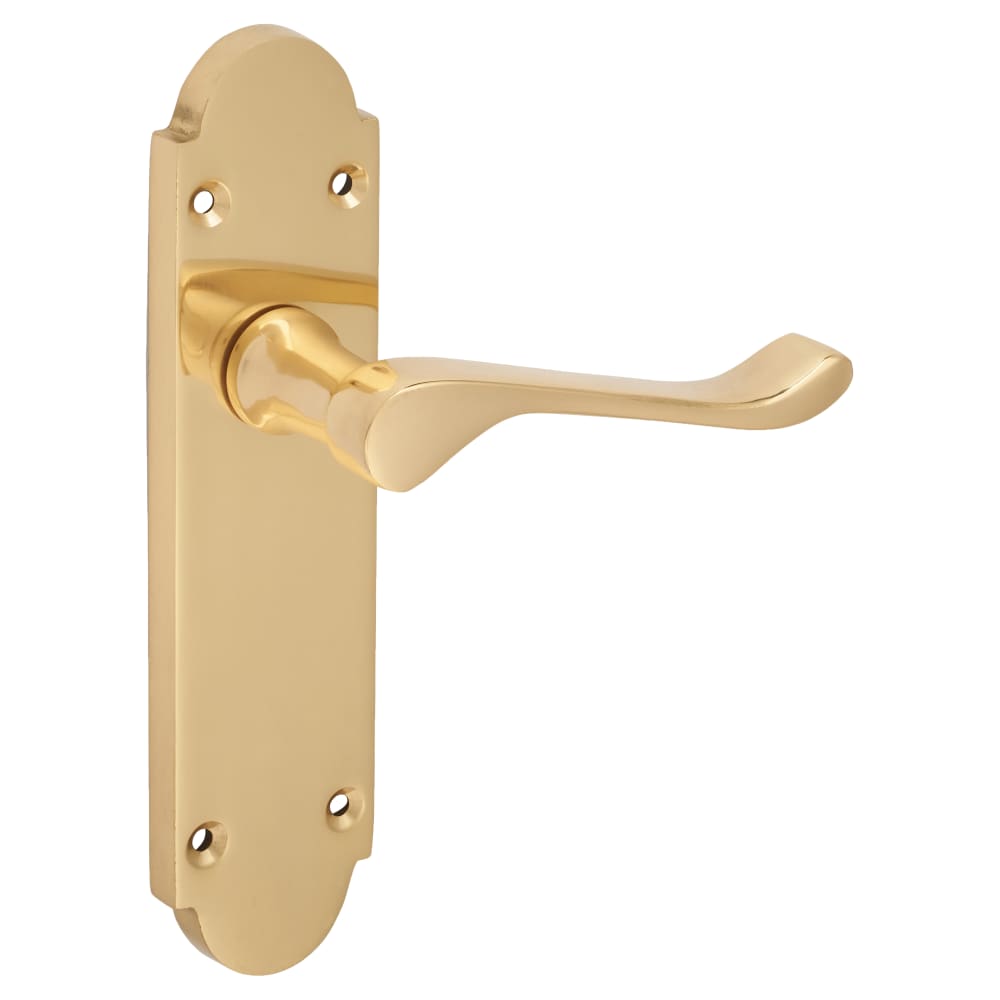Touchpoint Victorian Summer Latch Door Handle - 168 x 40mm - Polished Brass