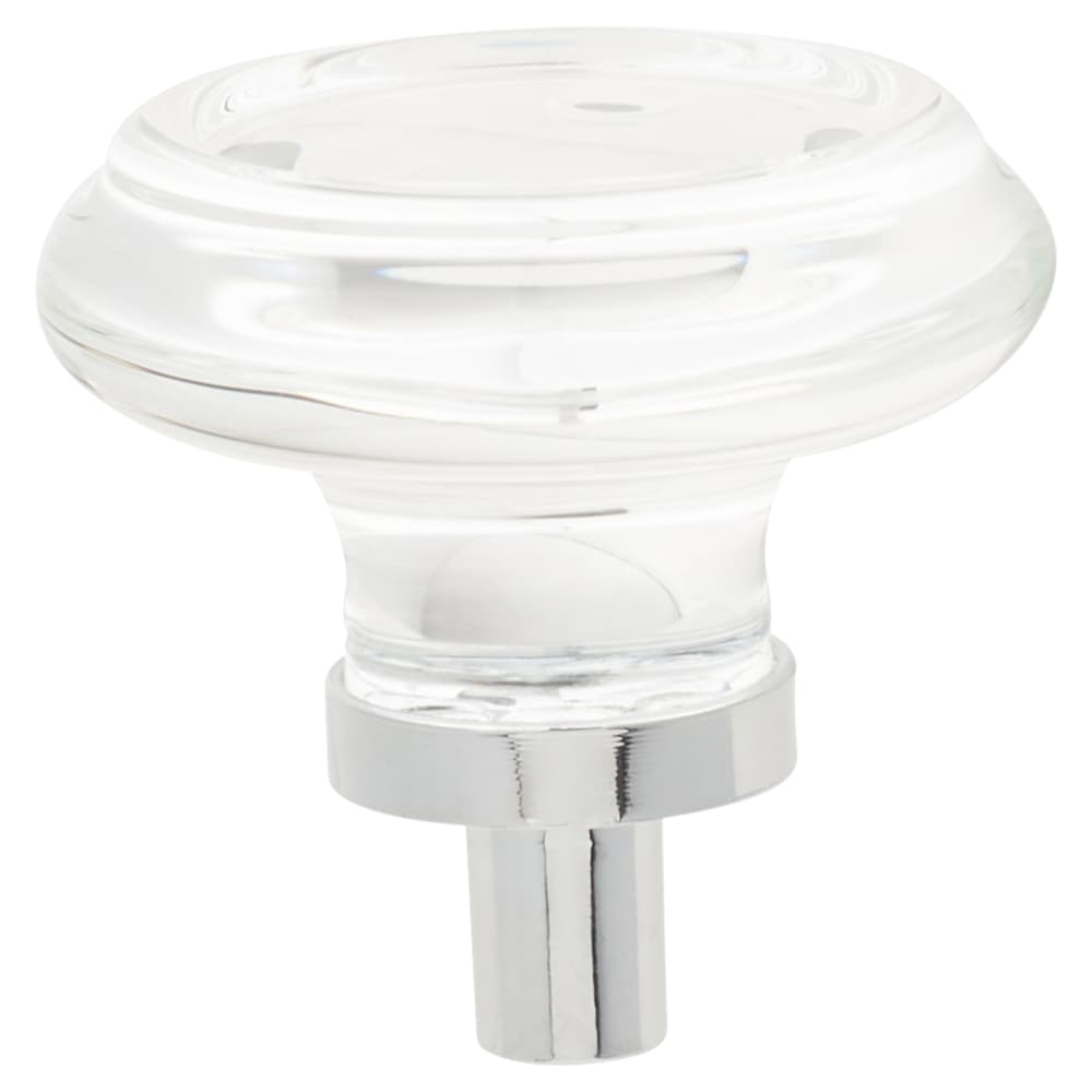 Altro Round Glass Cabinet Knob - 35mm Diameter - Polished Chrome