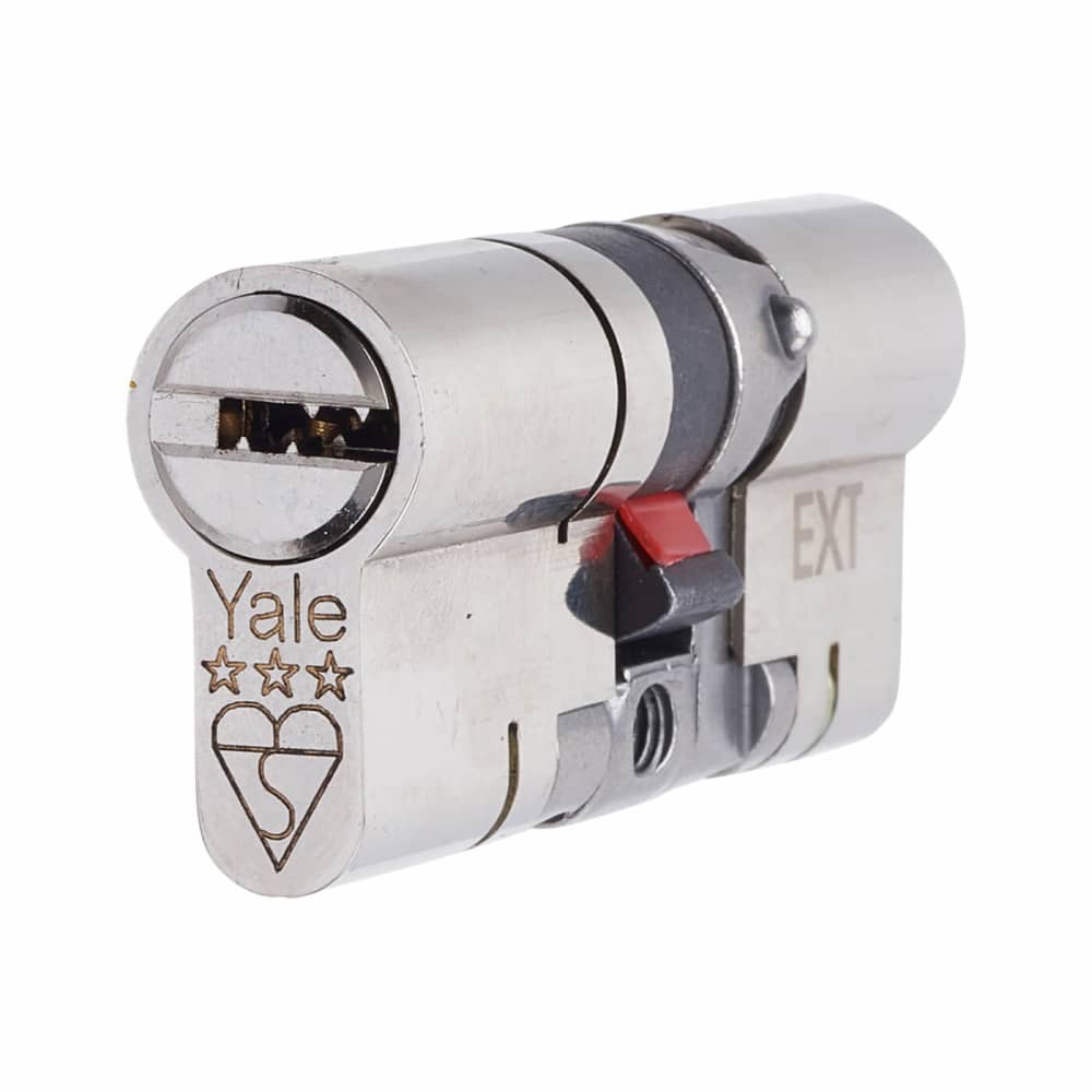 Yale 3 Star Anti-Snap Platinum 70mm Euro Double Cylinder - 35 + 35mm - Pol Nickel - Keyed to Differ