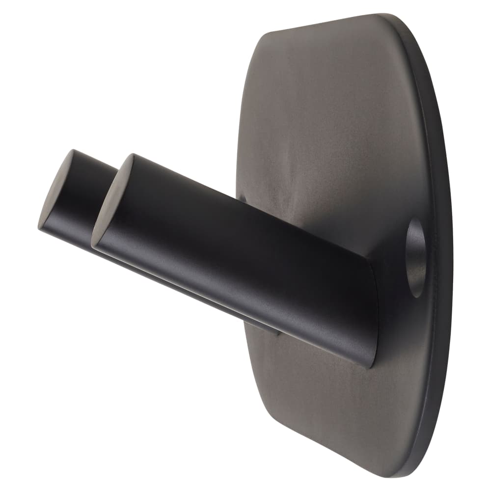 Altro Radius Horizontal Hook Plate - 94 x 46mm - 2 Hooks - Matt Black