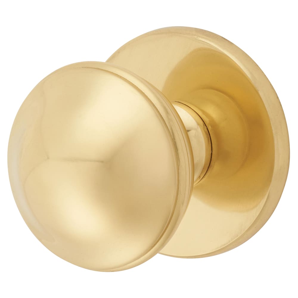 Altro Round Centre Door Knob - 80mm Rose Diameter - Polished Brass