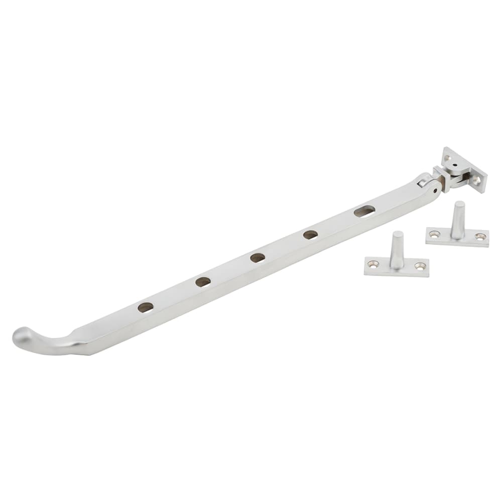 Hampstead Bulb End Casement Window Stay - 12"/300mm Length - Soft Satin Chrome