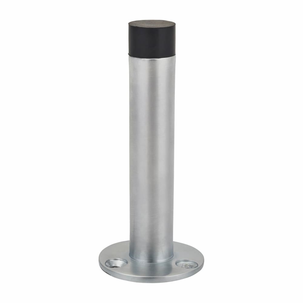 Altro Round Base Projection Door Stop - 80mm Projection - Satin Chrome