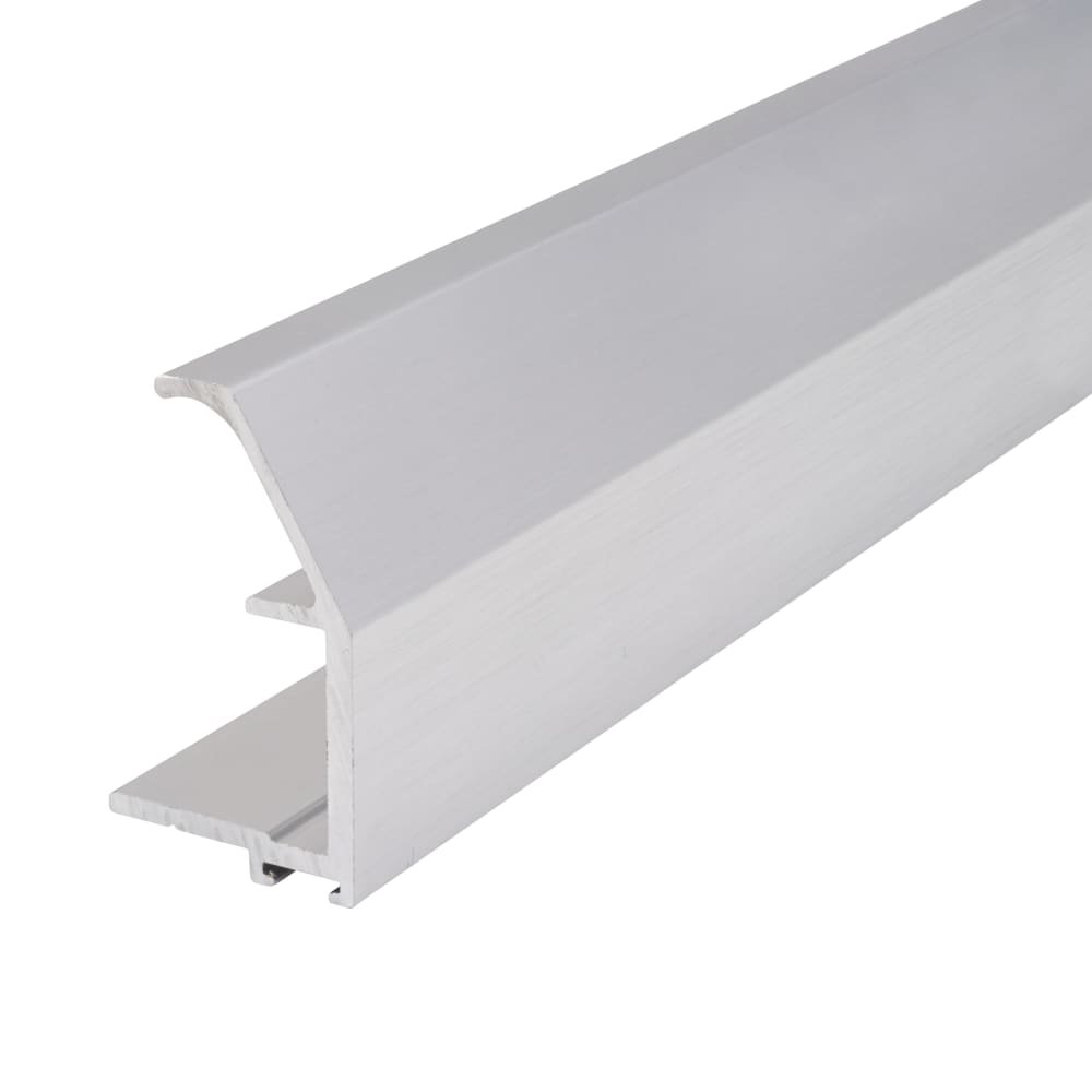 Klug Vinklet Profile Aluminium Handle - 2500mm Length - Brushed Silver