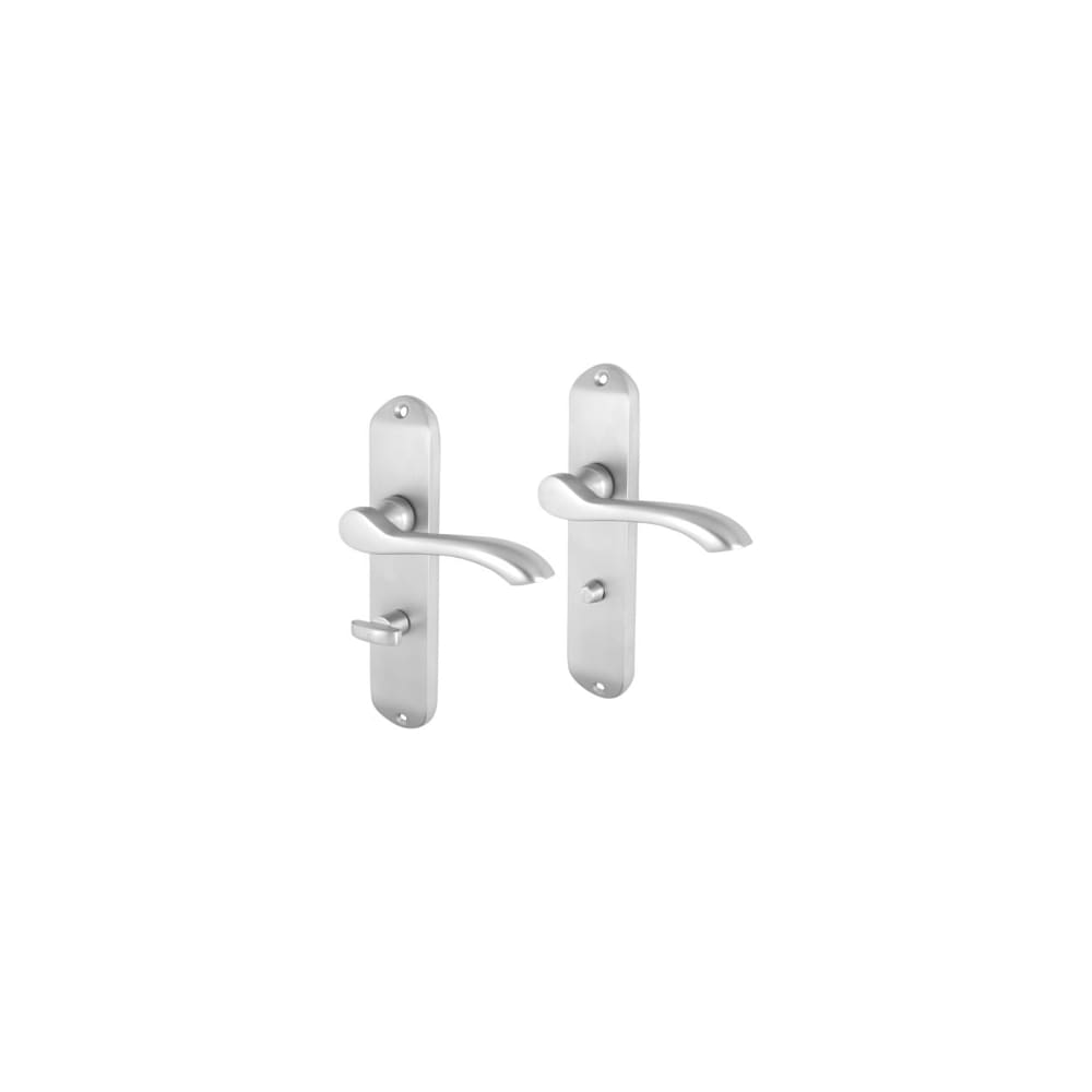 Touchpoint Ancona Bathroom Door Handle - 180 x 39mm - Satin Chrome