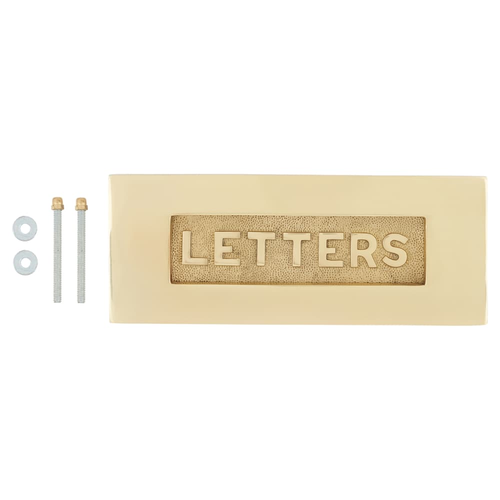 Embossed Letter Plate - 254 x 101mm - Polished Brass