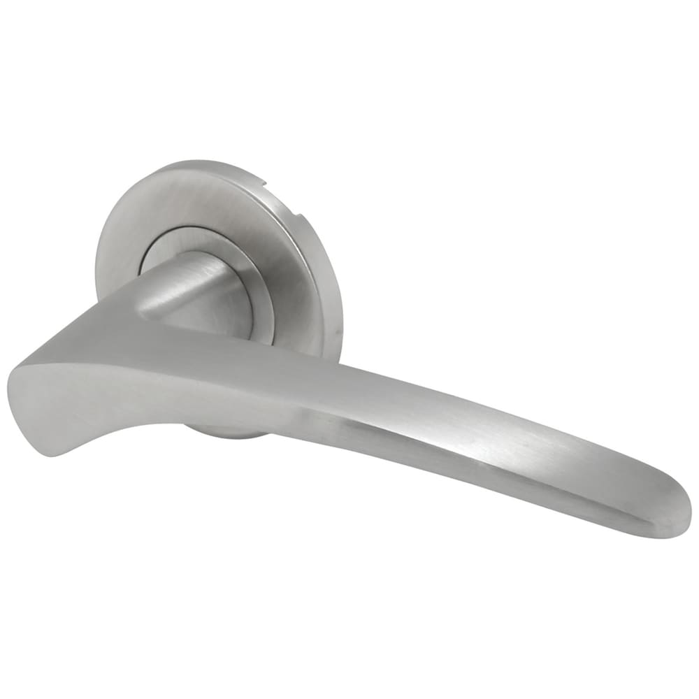 Altro Swept 1 Style Lever Door Handle on Rose - Satin Stainless Steel ...