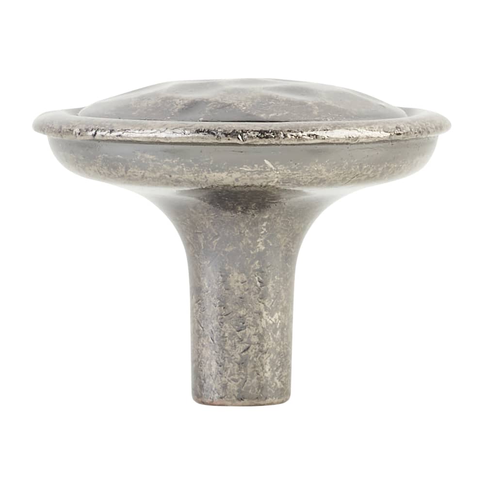 Olde Forge Mottled Round Cabinet Knob - 35mm Diameter - Antique Pewter