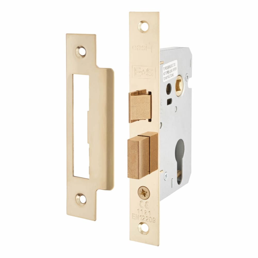 Touchpoint Contract Euro Profile Sashlock - 76mm Case - 57mm Backset - Polished Brass