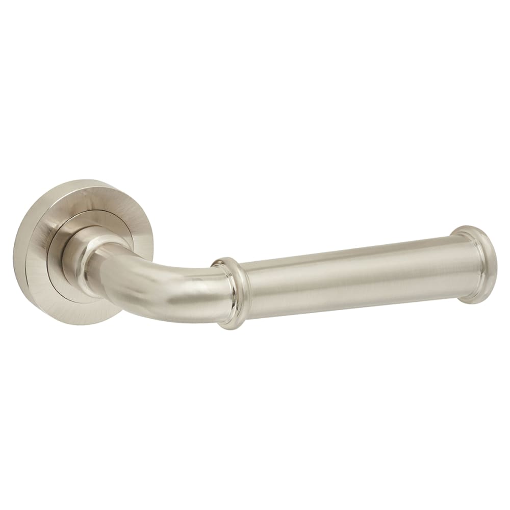 Jedo by Frelan Classic Door Handle on Rose - Satin Nickel