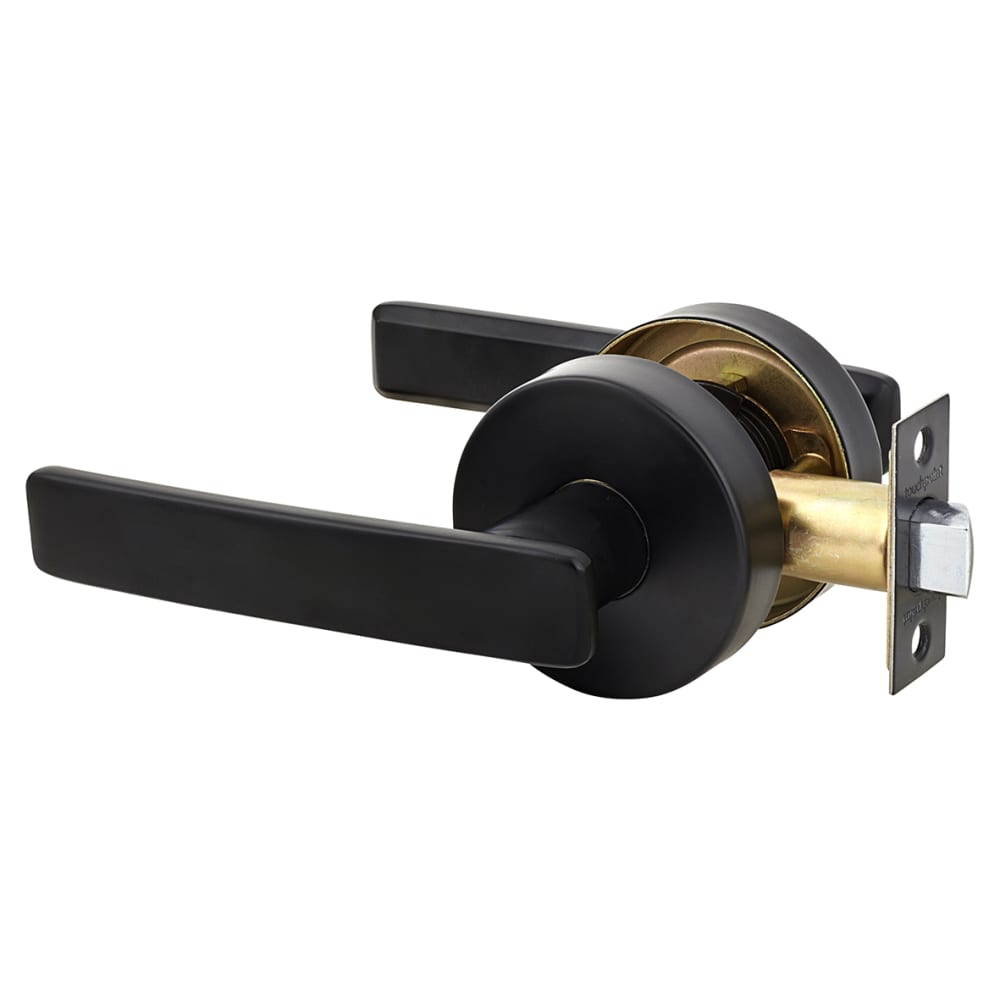 Altro Straight Hotel Door Handle on Rose Set - Passage - Matt Black 