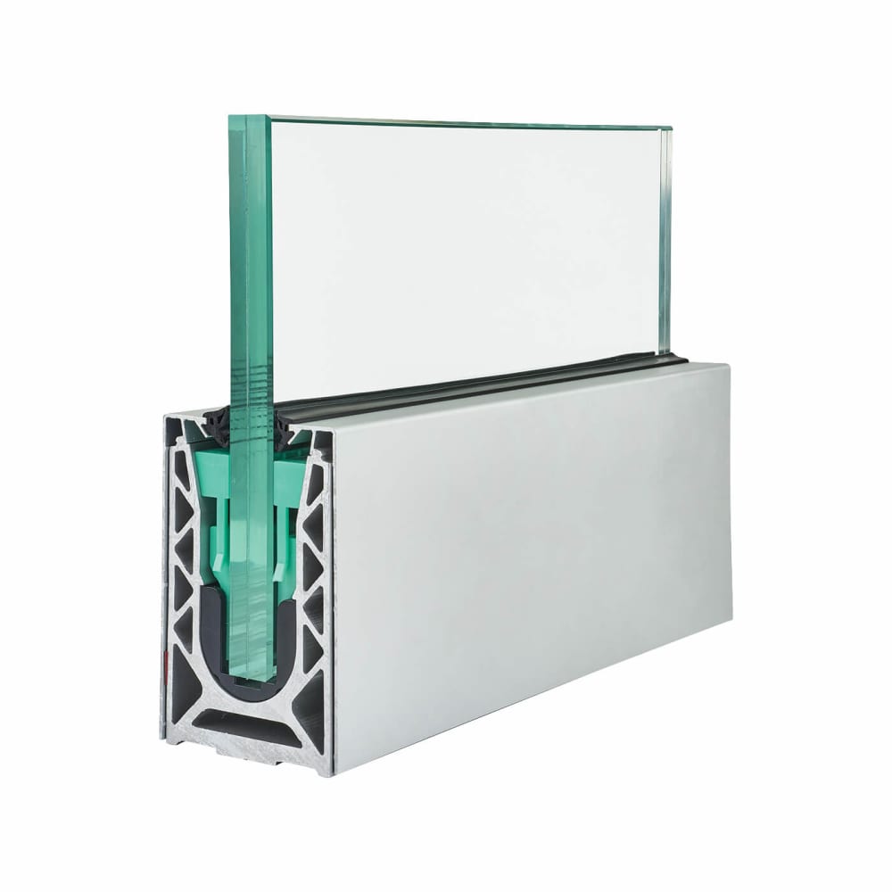 Barrier Sabco Base Fix 2500mm Balustrade Rail Kit - 15mm Glass Kit - Satin Stainless Steel