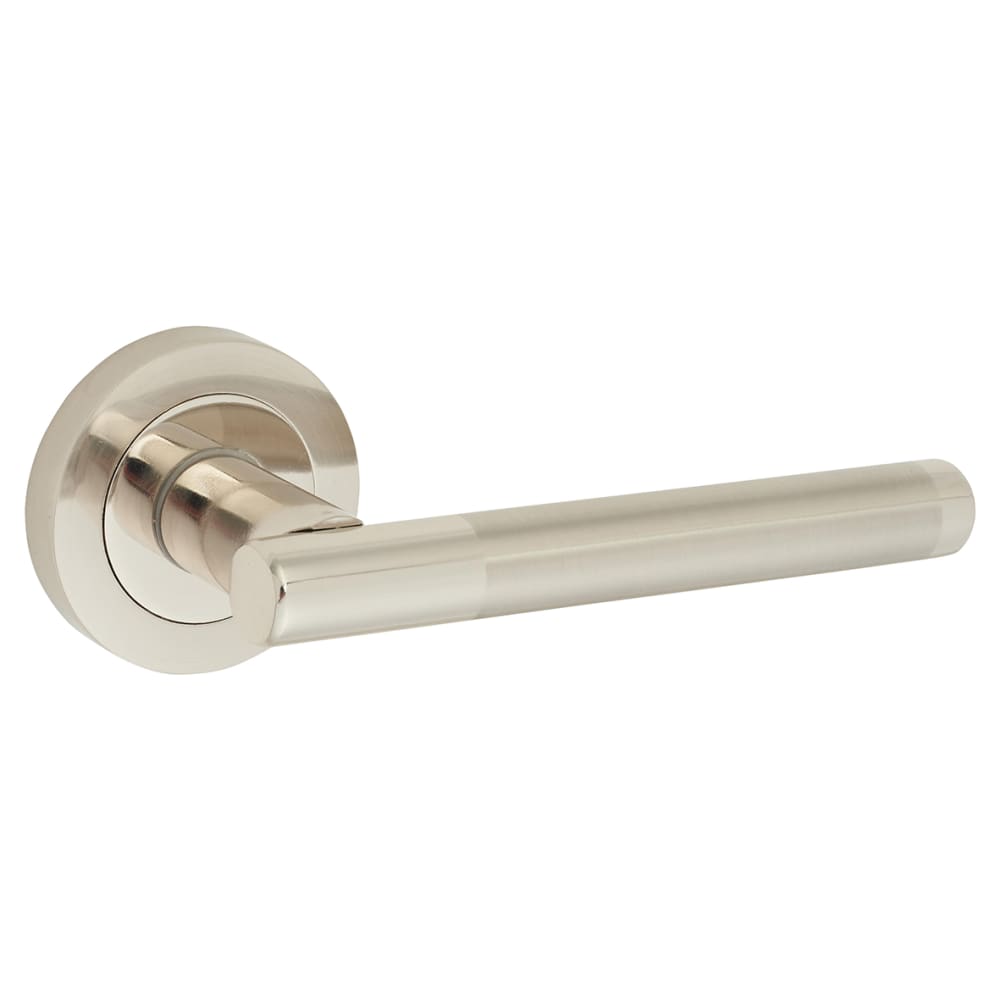 Touchpoint Ella Door Handle on Rose - Polished/Satin Nickel