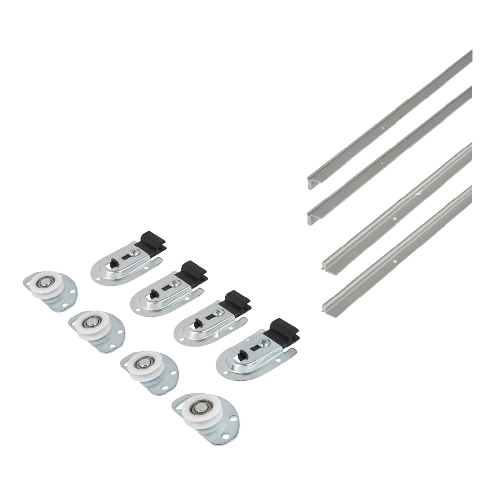 Klug Straight Sliding Cabinet Door Kit - 1500mm Track - 50kg Max Door Weight