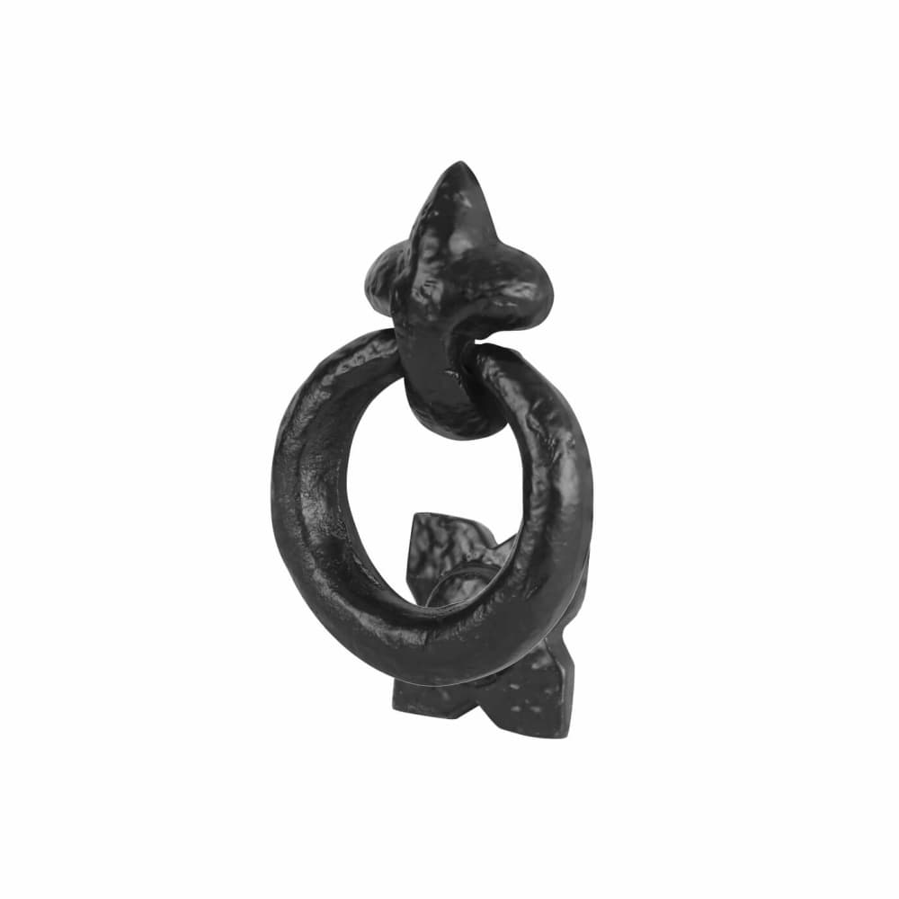 Olde Forge Ring Door Knocker - 125 x 95mm - Antique Black Iron