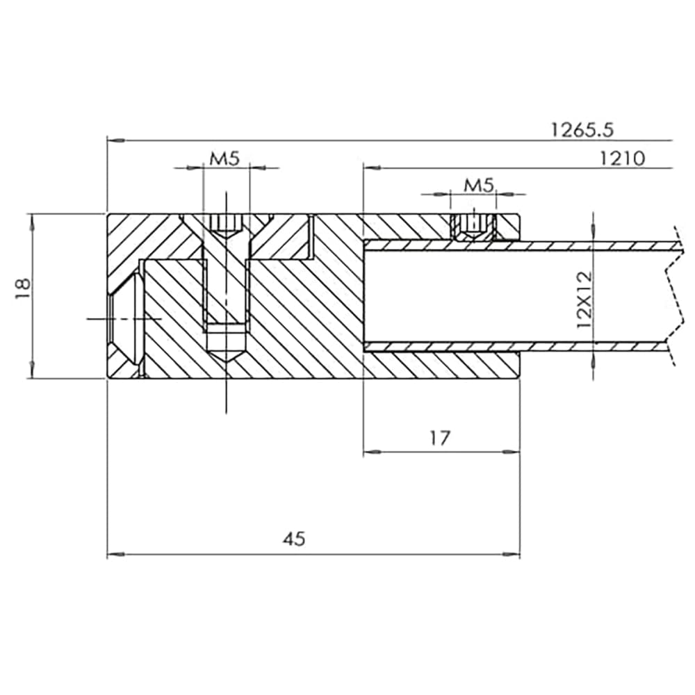 Bohle Reinforcement Bar Set - Square - 1210mm Length - Polished Chrome