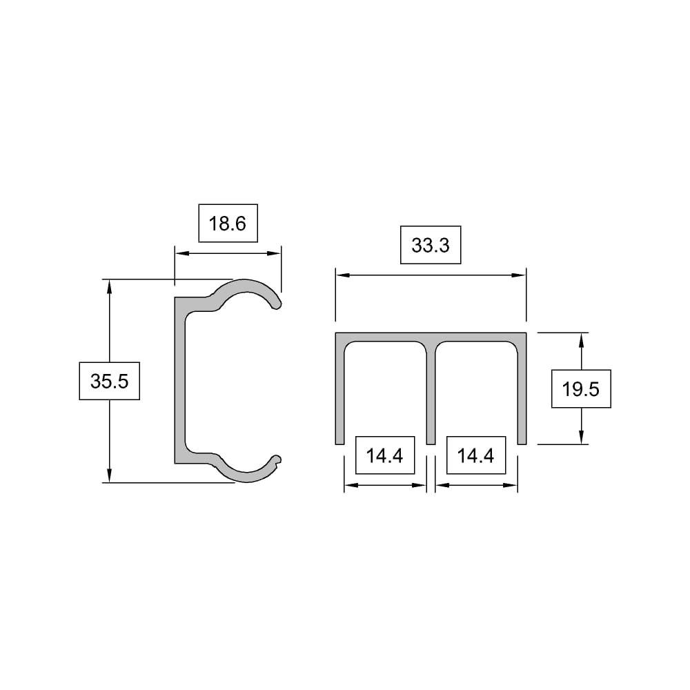 Stormguard Slik Double Wheel Sliding Door Gear - 1720mm Track - 30kg Max Door Weight