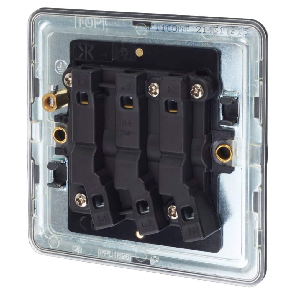 Knightsbridge 10AX 1 Gang Triple Pole Fan Isolator Switch - Anthracite Grey