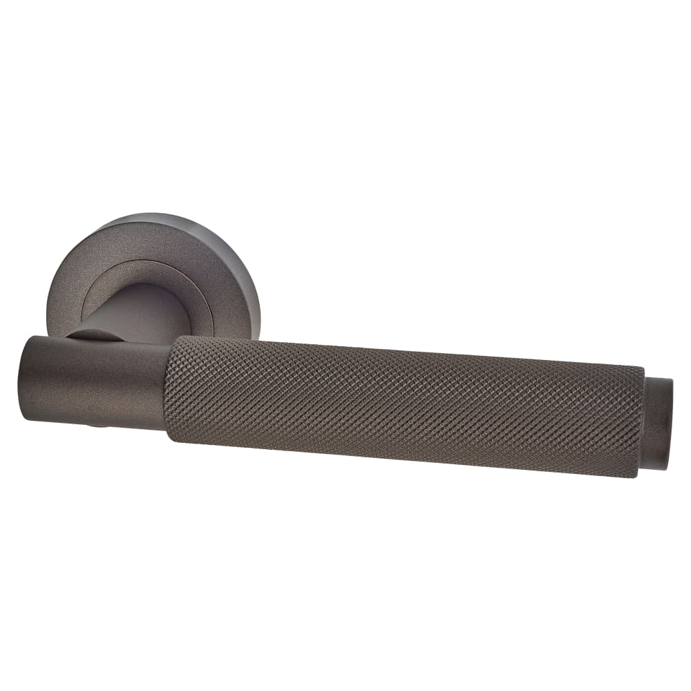 Serozzetta by Carlisle Brass Varese Knurled Door Handle on Rose - Matt Bronze