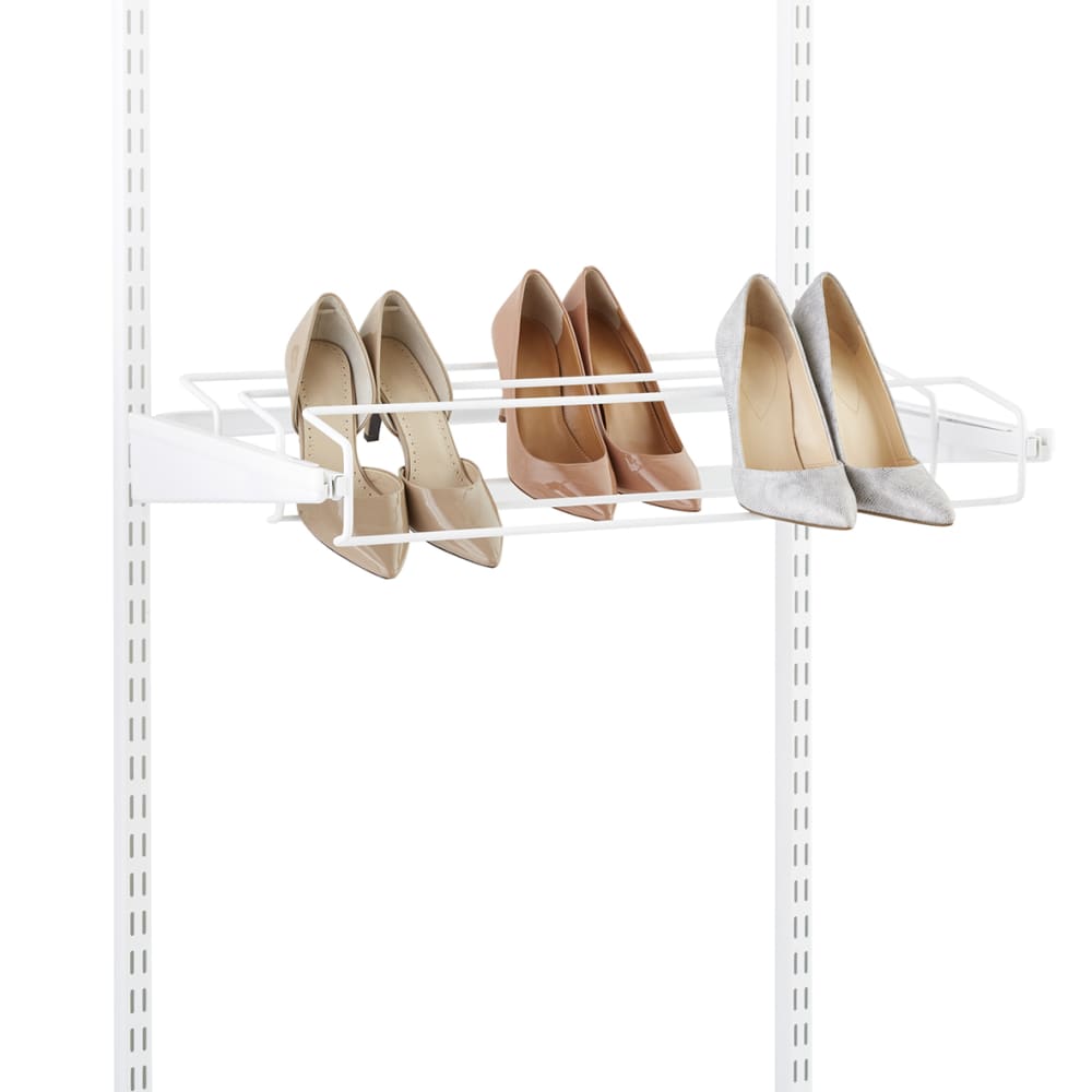elfa Top Track System - Click In Triple Wire Gliding Shoe Rack - 605 x 96 x 430mm - White